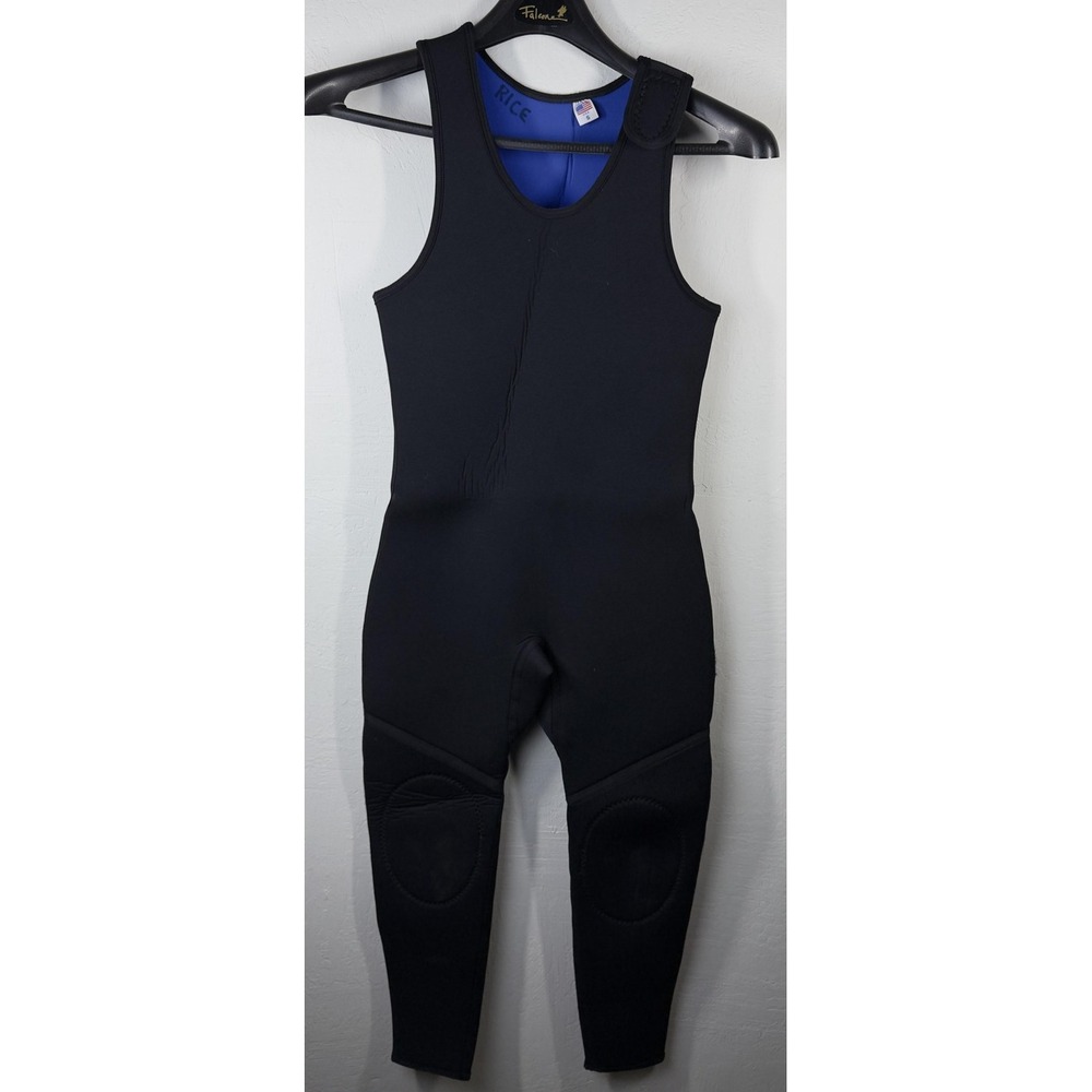Wetsuit Pants Mens Small Black Sleeveless Full Length Padded Knees Made USA Swim